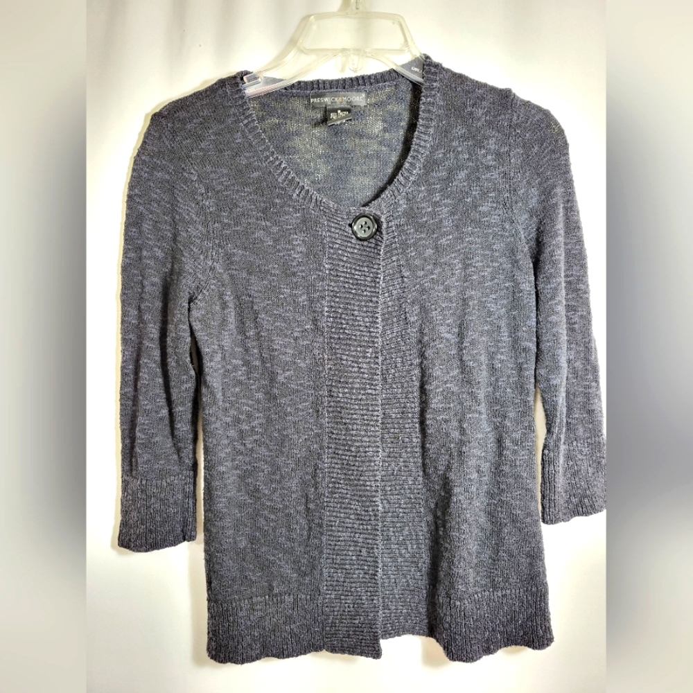 Preswick & Moore black knit cardigan women's S  #1551